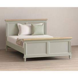 Francis Oak and Soft Green Painted Double Bed