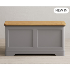 Bridstow Oak and Light Grey Painted Blanket Box