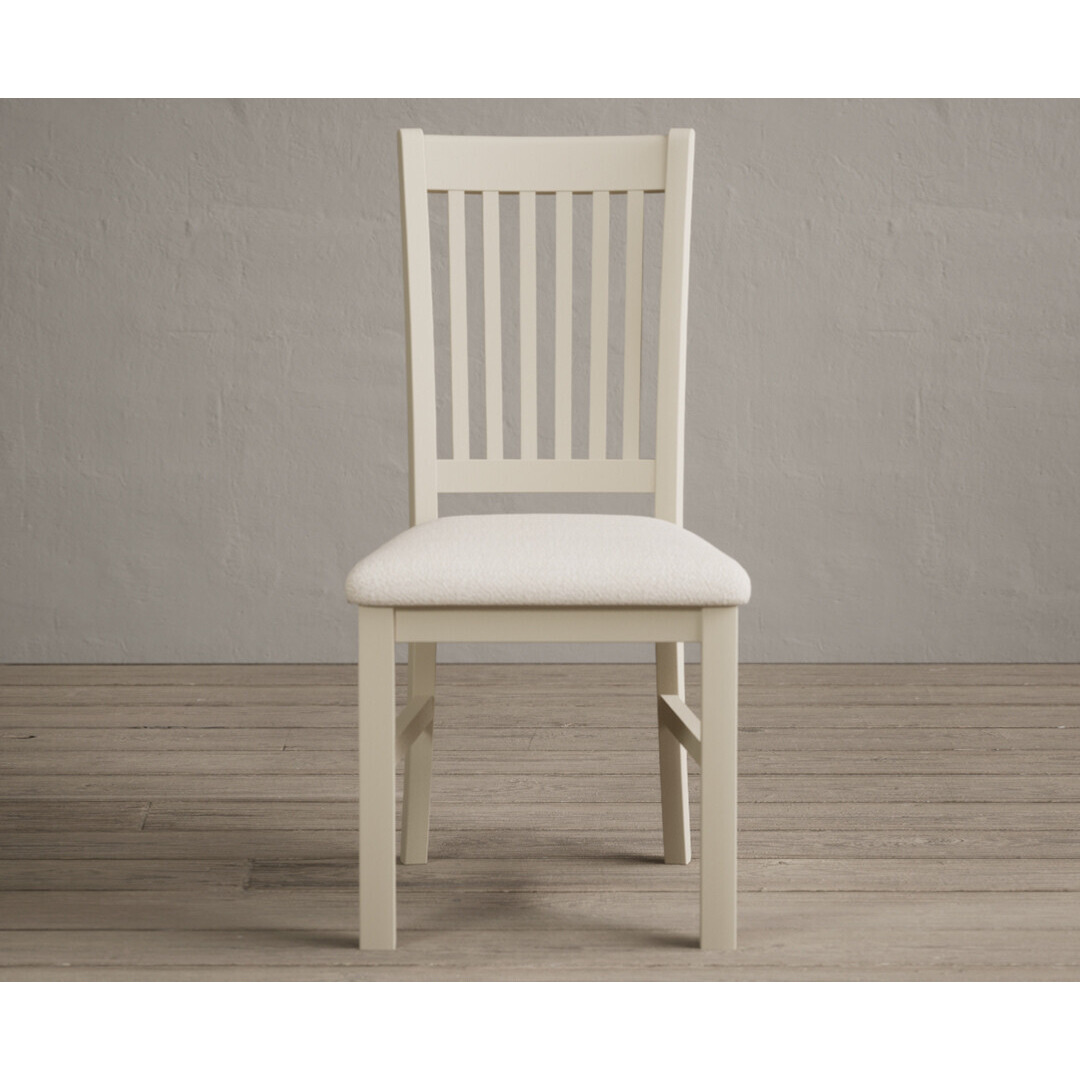 Warwick Cream Dining Chairs with Linen Seat Pad
