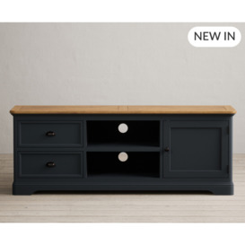 Bridstow Oak and Blue Painted Super Wide TV Cabinet