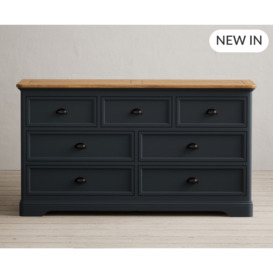 Bridstow Oak and Blue Painted Wide Chest Of Drawers