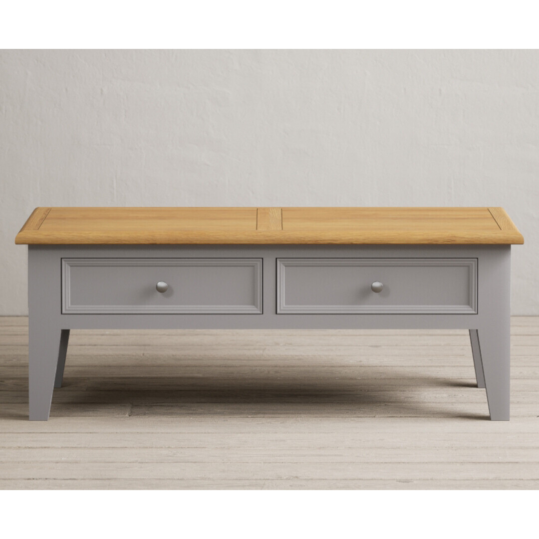 Weymouth Oak and Light Grey Painted 4 Drawer Coffee Table