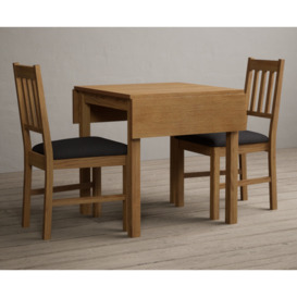 Extending York 70cm Solid Oak Dining Table With 4 Blue York Chairs