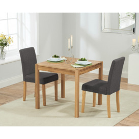 York 80cm Solid Oak Dining Table with 4 Natural Lila Chairs