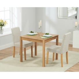 York 80cm Solid Oak Dining Table with 4 Natural Lila Chairs