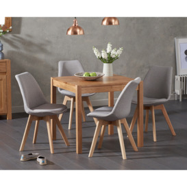 York 80cm Solid Oak Dining Table with 2 Dark Grey Orson Chairs