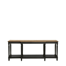 OKA, Upton Weathered Oak Top Console Table - Black, Console Tables, Wood