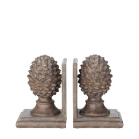 OKA, Pair of Pinus Bookends - Grey, Bookends, Resin