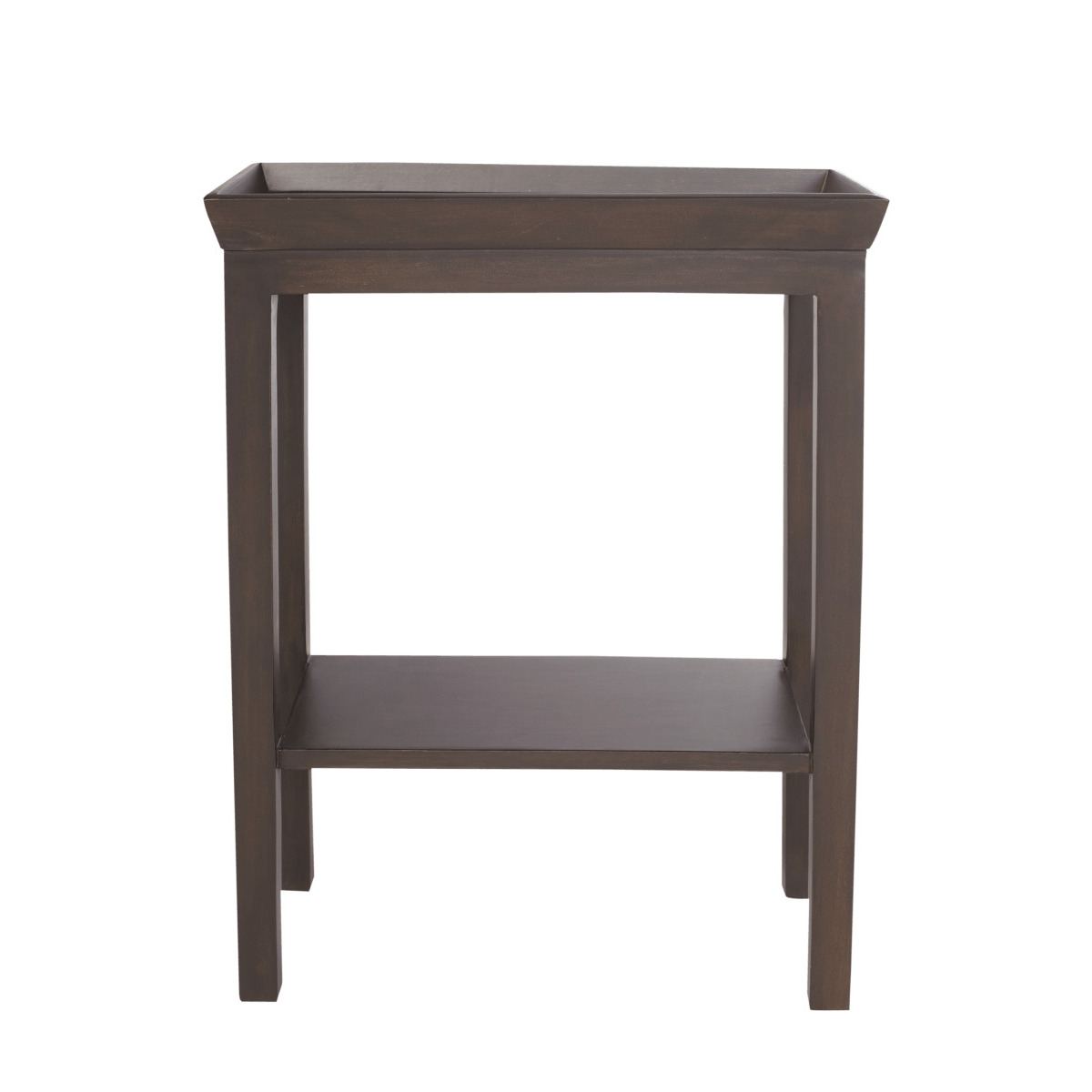 OKA, Gustavian Wooden Sofa Side Table - Ebony/Brown, Side Tables, Wood
