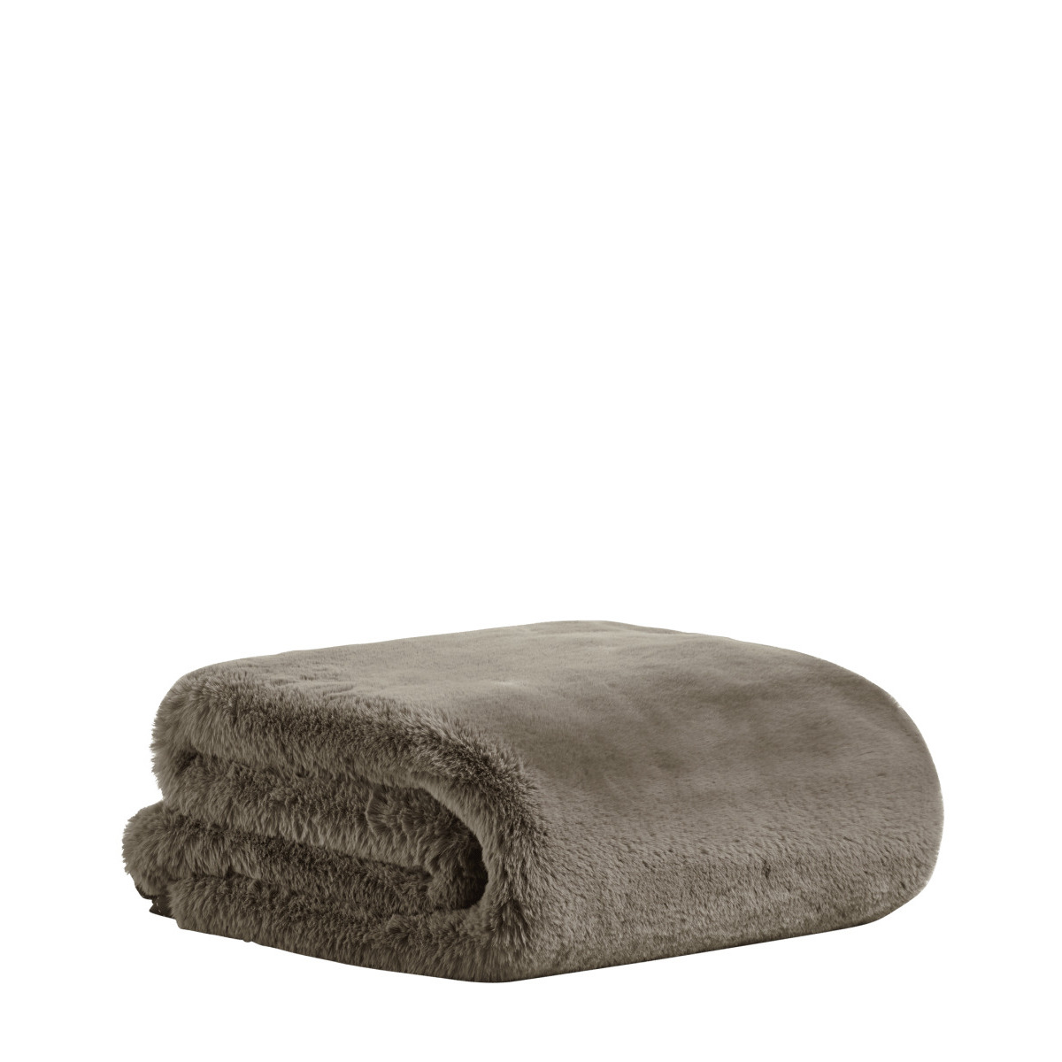 OKA, Yolyn Faux Fur Throw - Truffle, Throws, Linen/Polyester, Plain