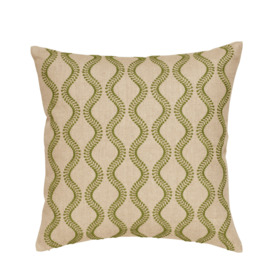 OKA, Zostera Cushion Cover - Putting Green, Cushion Covers, Linen, Printed