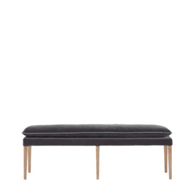 OKA, Nott Bench - Charcoal/ Air Force Blue, Benches, Velvet