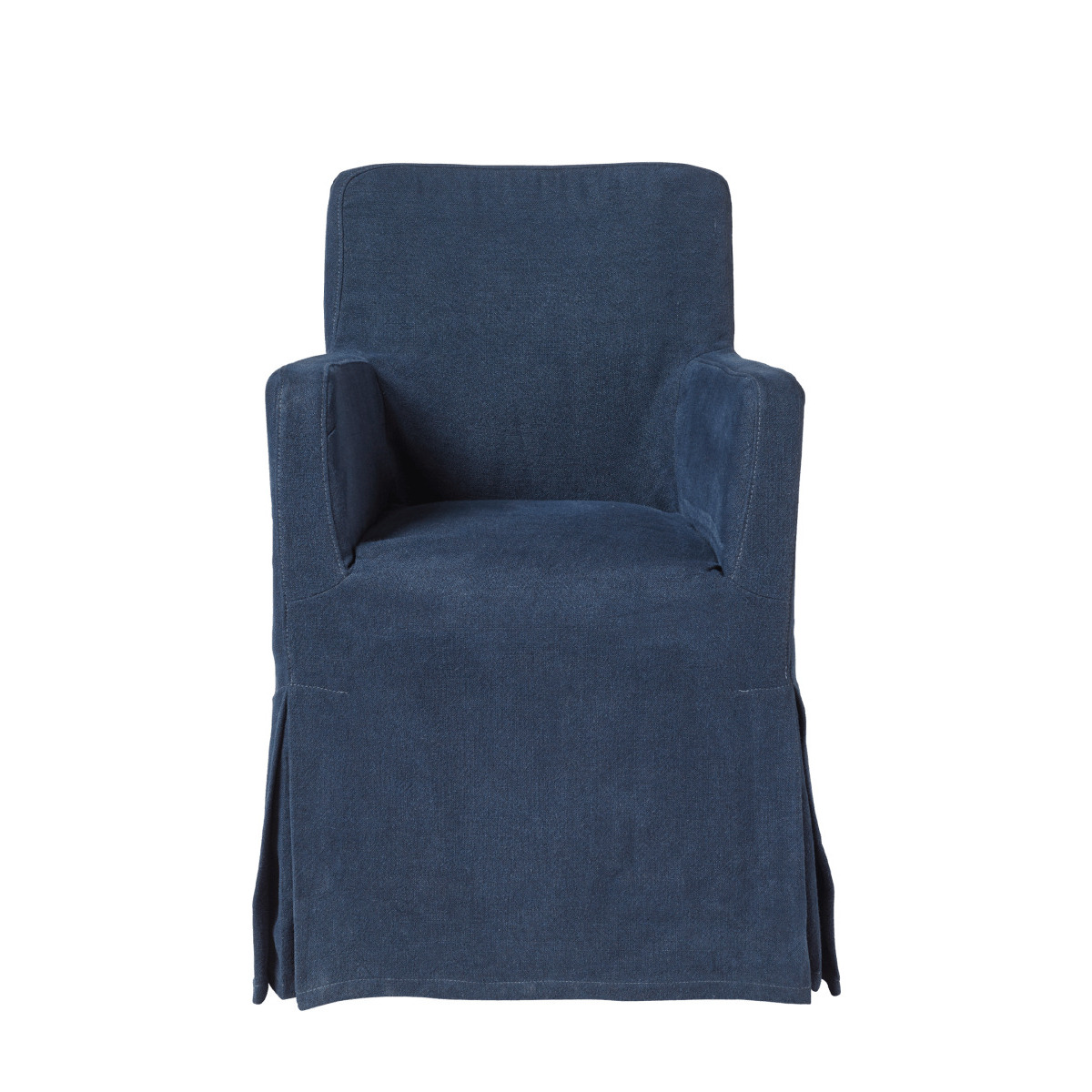 OKA, Linen Loose Cover For Atherton Dining Chair - Pure Navy, Loose Covers, Linen