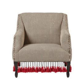 OKA, Tarma Armchair - Soft Charcoal, Armchairs, Wood, Striped