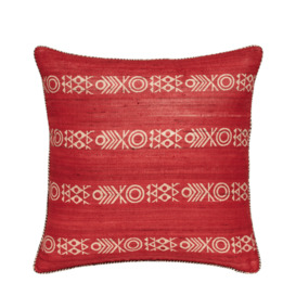 OKA, Chuma Reversible Cushion Cover - Red / Black, Cushion Covers, Silk, Floral