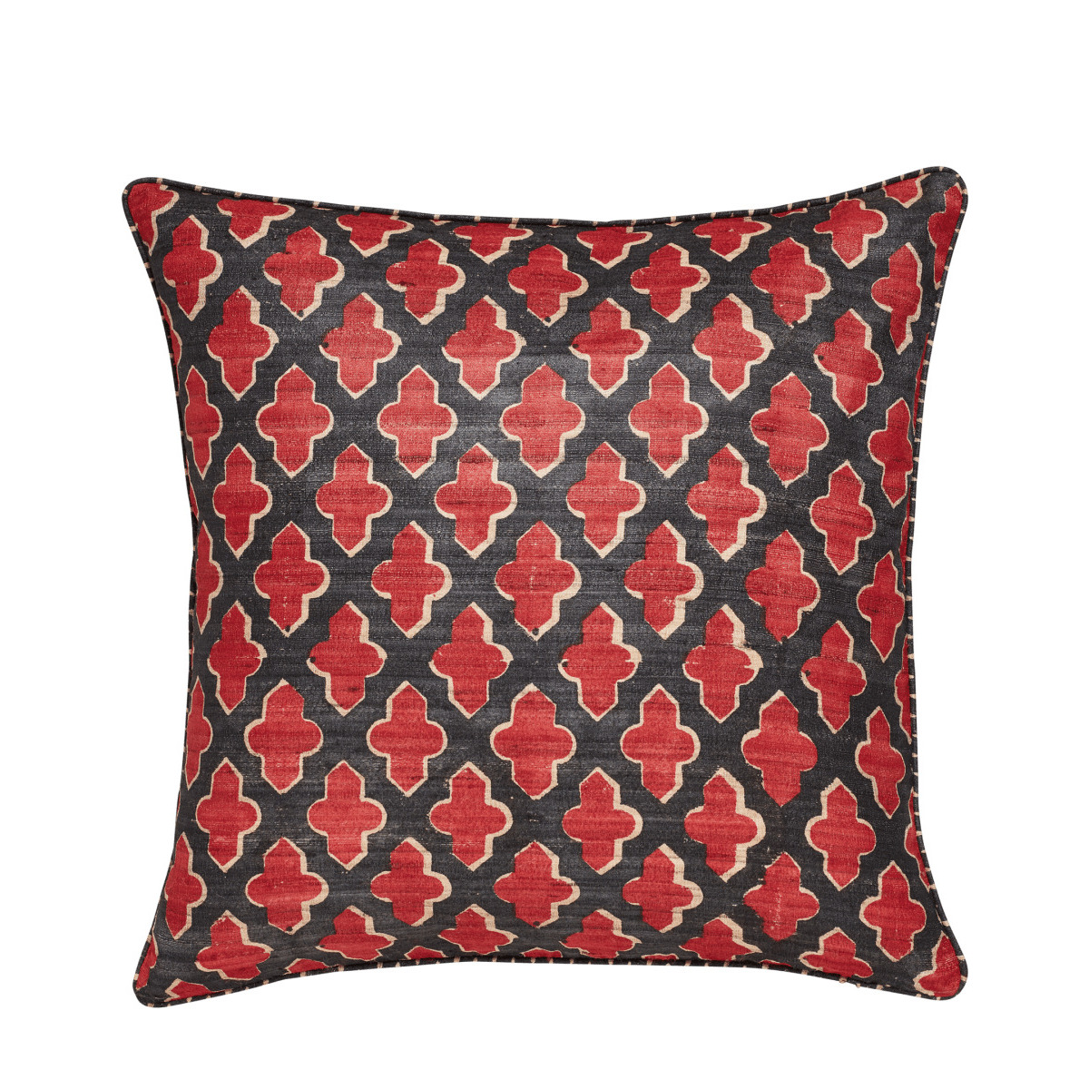 OKA, Serigraph Reversible Pillow Cover - Red/Black, Cushion Covers, Silk, Printed