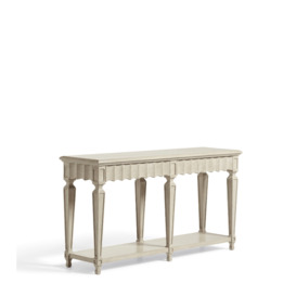 OKA, Ruffelen Console Table - Washed Grey, Console Tables, Pine/Plywood