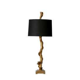 OKA, Sequoia Table Lamp and Shade - AntiqueGold/Black, Table Lamps, Iron