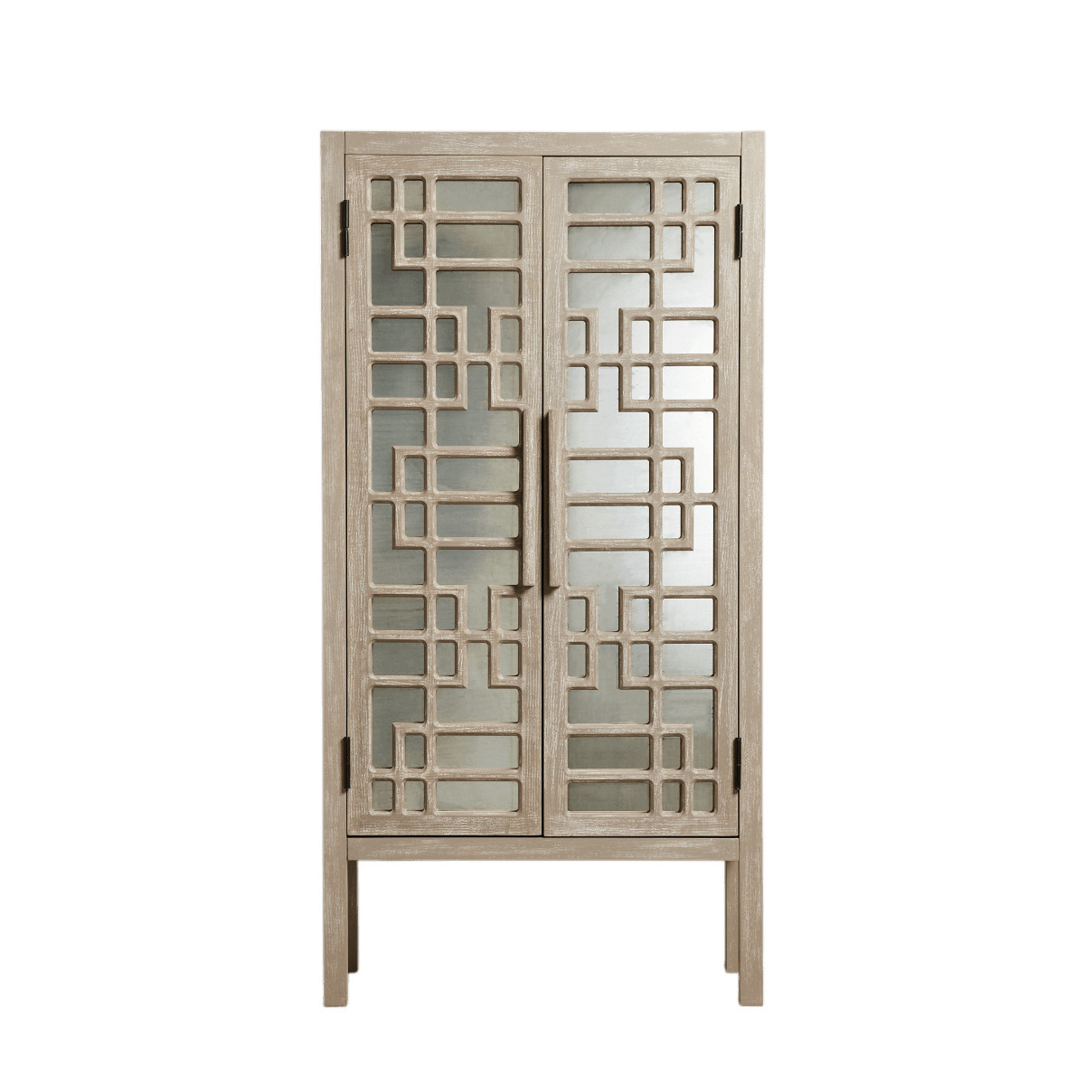OKA, Katsura Cabinet - Natural, Cabinets, Glass/Mango Wood/MDF Wood