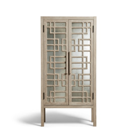 OKA, Katsura Cabinet - Natural, Cabinets, Glass/Mango Wood/MDF Wood