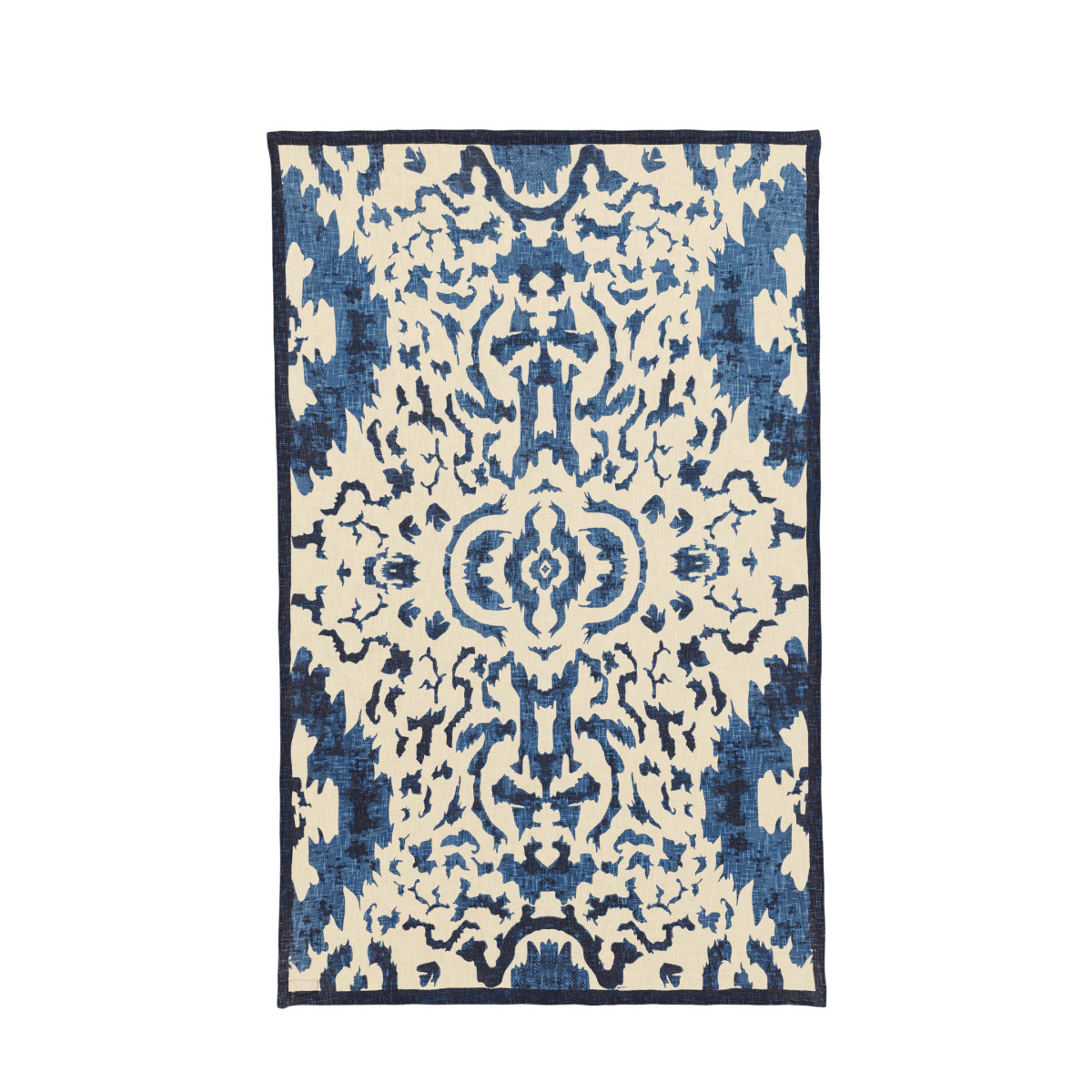 OKA, Nesbitt Throw - Blue, Throws, Cotton, Geometric/Patterned