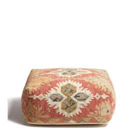 OKA, Manisa Floor Cushion - Persian Red, Floor Cushions, Cotton/Wool, Geometric