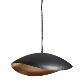 OKA, Ostra Pendant Lamp - Black/Brass, Pendant Lights, Iron, Plain