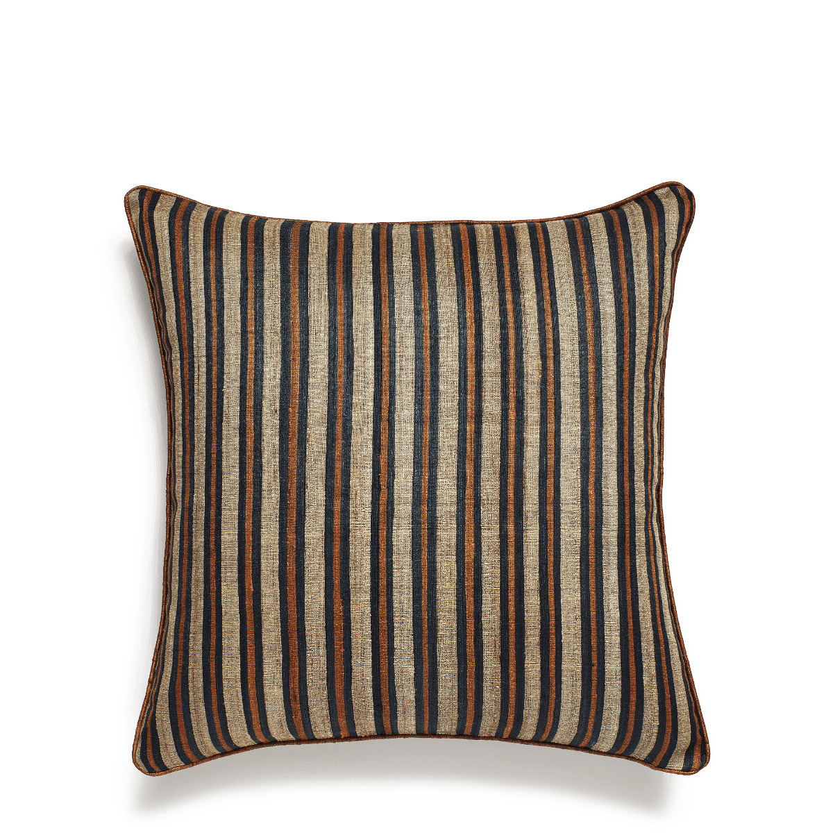 OKA, Artemisia Cushion Cover - Gold/Teal, Cushion Covers, Silk, Striped
