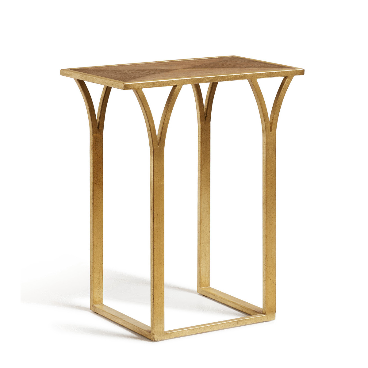 OKA, Almondell Side Table - Natural, Side Tables, Iron/MDF Wood/Veneer