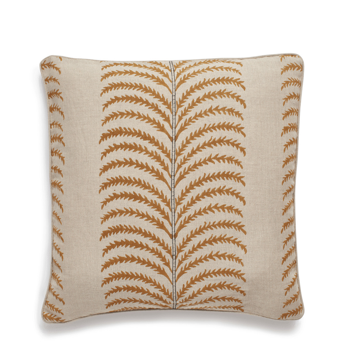 OKA, Areca Cushion Cover - Mustard, Cushion Covers, Linen, Botanical
