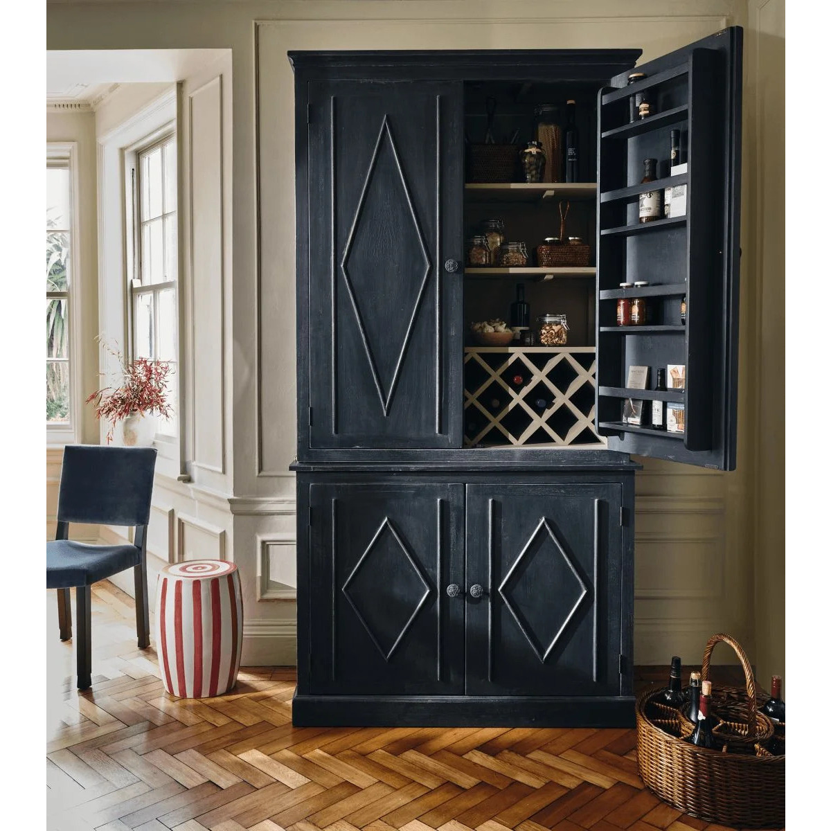 OKA, Briolette Cabinet - Natural Indigo, Cabinets, Recycled Pine