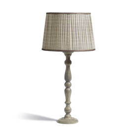 OKA, Lucian Table Lamp - Distressed Grey, Table Lamps, Beech Wood/Metal