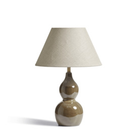 OKA, Kalinda Table Lamp - Taupe, Table Lamps, Ceramic/Metal/Plastic