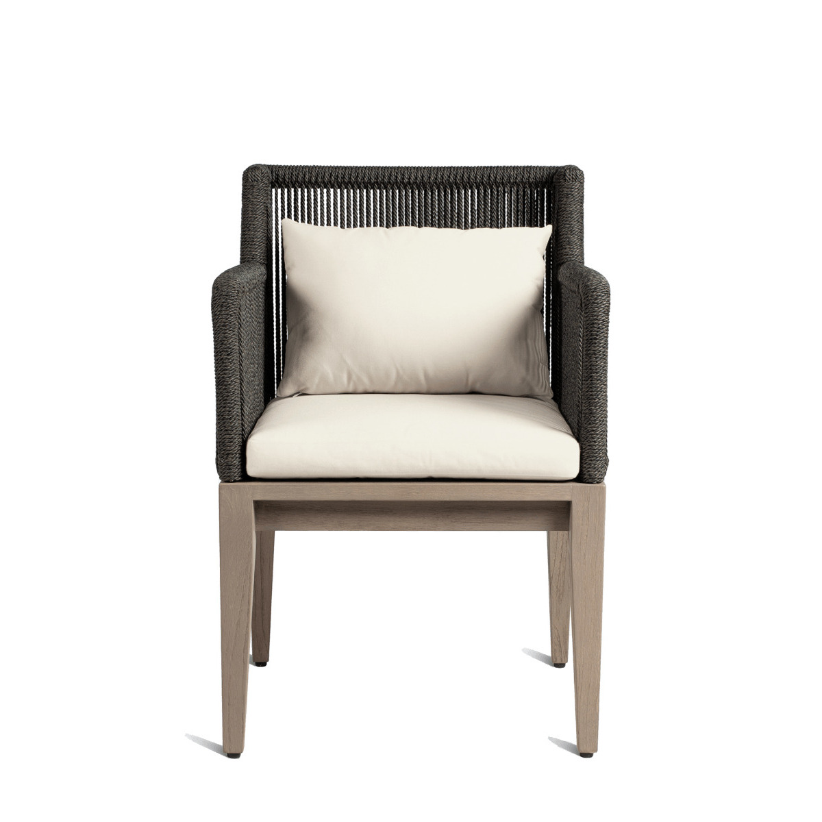 OKA, Whittaker Dining Chair - Dark Cocoa, Garden Seating, Aluminium/Plastic/Wood