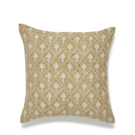 OKA, Ghini Feathers Cushion Cover - Mustard, Cushion Covers, Linen, Botanical
