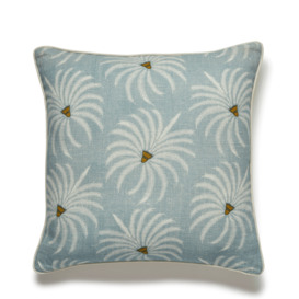 OKA, Jussara Cushion Cover - Sea Green, Cushion Covers, Cotton/Linen, Botanical/Patterned/Printed