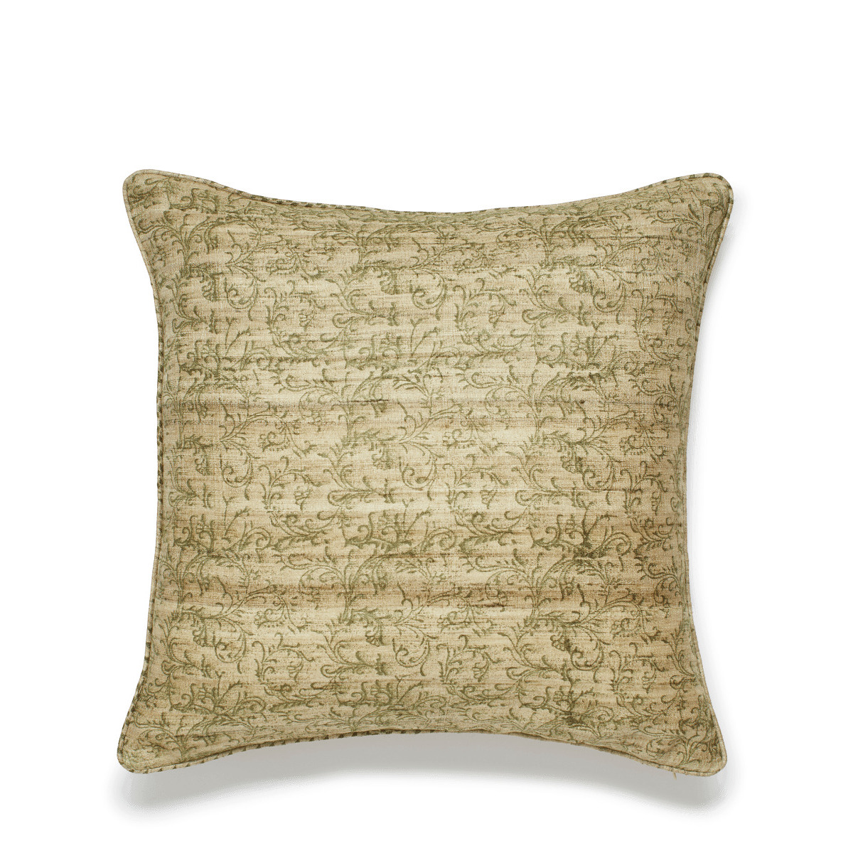 OKA, Grassetto Vine Cushion Cover - Green, Cushion Covers, Cotton/Silk, Botanical/Patterned/Printed