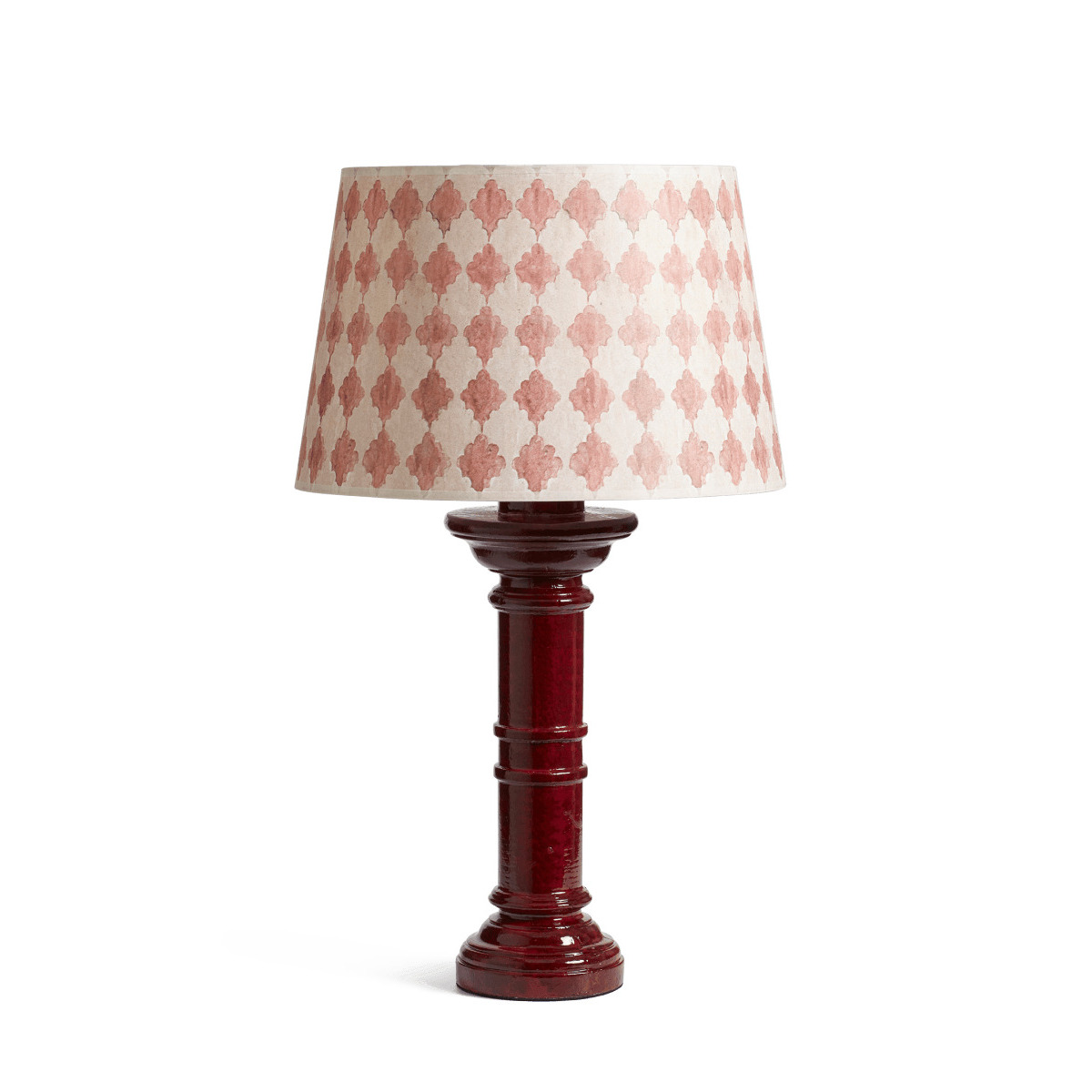 OKA, OKA X Cabana Pilastro Table Lamp - Burgundy, Table Lamps, Metal/Plastic/Wood