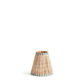 OKA, Elgin Cone Lampshade 16cm - Natural/Teal, Lampshades, Silk, Striped