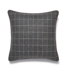 OKA, Clyde Cushion Cover - Charcoal, Cushion Covers, Wool, Checked
