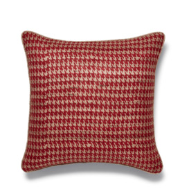 OKA, Grassetto Houndstooth Cushion Cover - Red, Cushion Covers, Silk