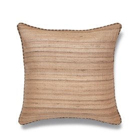 OKA, Elgin Cushion Cover - Natural/Green, Cushion Covers, Silk, Striped