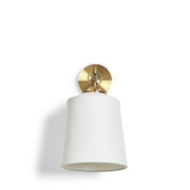 OKA, Kirana Wall Lamp and Shade - Natural/White, Wall Lights, Metal, Floral