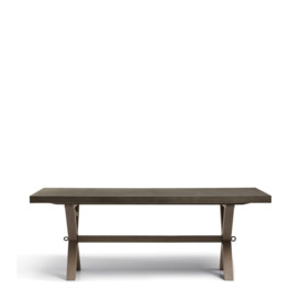 OKA, Charing Indoor/Outdoor Dining Table - Ash Grey, Garden Tables, Teak/Concrete