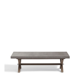 OKA, Charing Indoor/Outdoor Coffee Table - Ash Grey, Garden Tables, Teak/Concrete