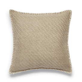 OKA, Alfriston Cushion Cover - Warm Natural, Cushion Covers, Linen, Embroidered
