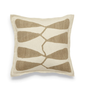 OKA, Dera Leaf Cushion Cover - Oatmeal, Cushion Covers, Linen, Floral