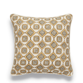 OKA, Krishna Cushion Cover - Mustard/Sage, Cushion Covers, Cotton, Patterned