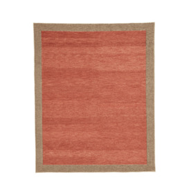 OKA, Rubia Rug - Red/Dark Taupe, Rugs, Cotton/Wool, Patterned