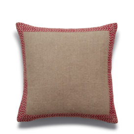 OKA, Angelica Cushion Cover - Natural/Red, Cushion Covers, Linen, Botanical